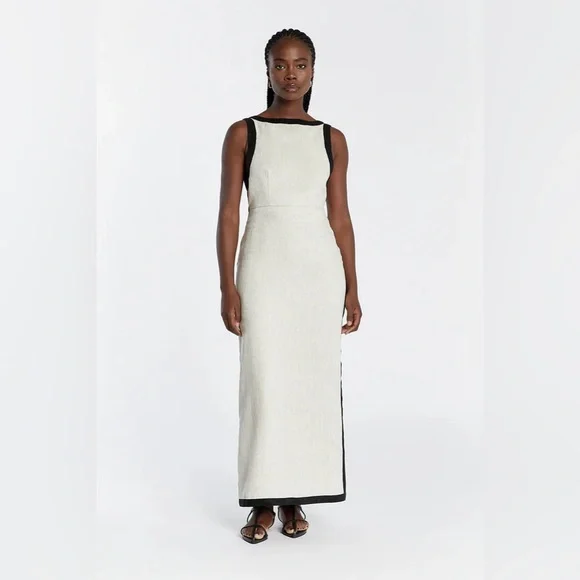 DISSH NWT ZURI NATURAL LINEN MAXI DRESS - Picture 1 of 9